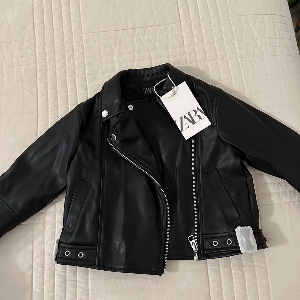 Zara girls faux leather jacket